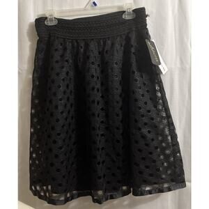 Metro Wear Black A Line Skirt Circle Cut Outs Womens Petite Large Cottagecore